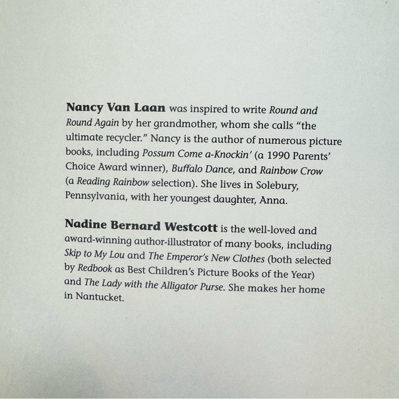 Round and Round Again by Nancy Van Laan 
Rhyming Fiction Paperback Book 1994 - Picture 7 of 7